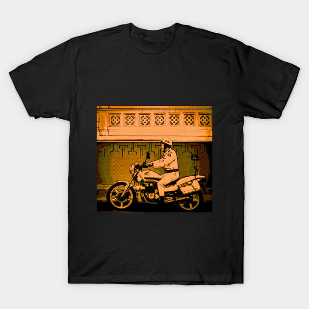 Vietnamese Cop on Honda Motorcycle T-Shirt by TheTravelingDukes